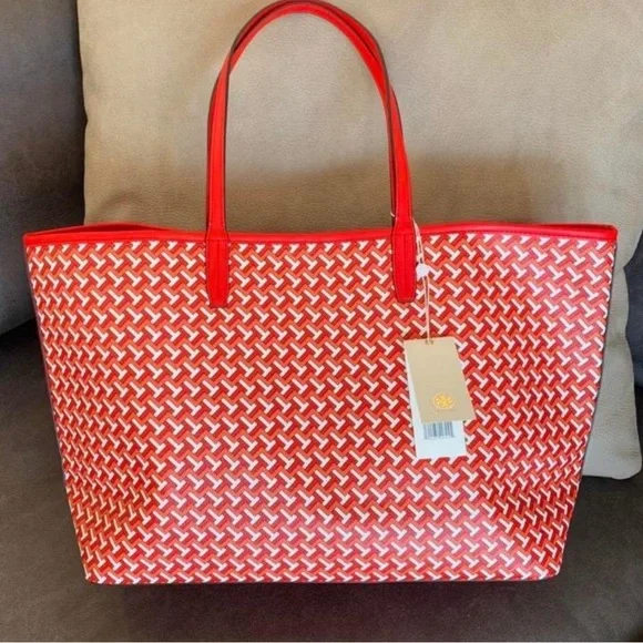 Tory Burch T Zag Tote Large Red T-Zag - Picture 4 of 7